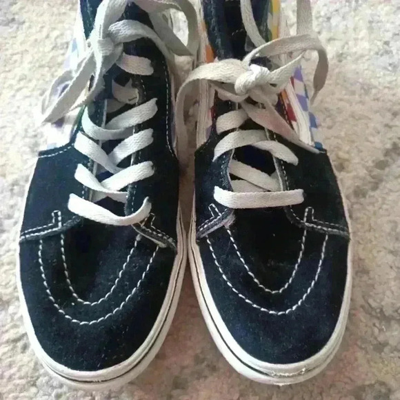 Vans Kids Sneakers - Black and Multicolor Checkered - Picture 8 of 15